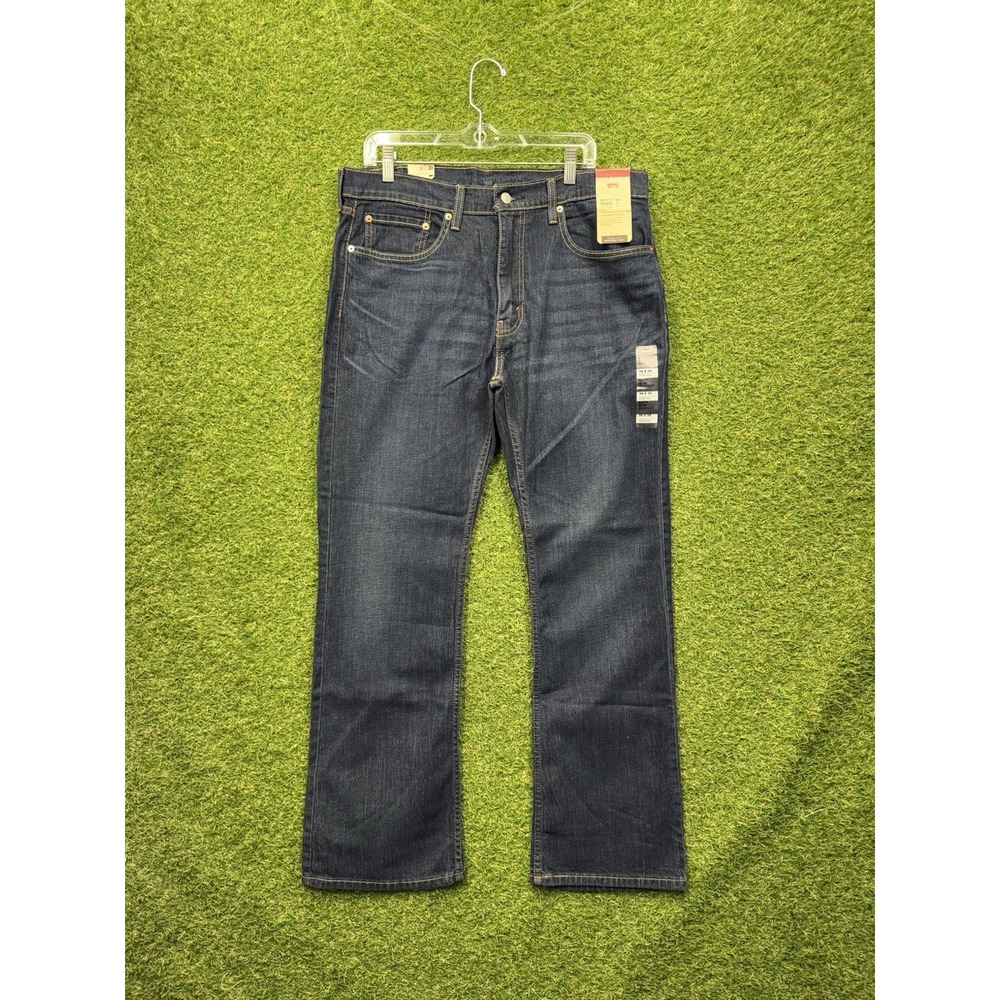 Levis 527 Jeans Mens 36x32 Blue Dark Wash Standard Bootcut Faded Whisker NEW